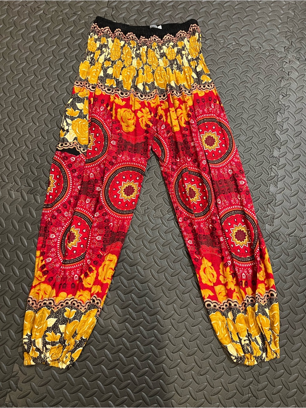 Earthbound Red and Yellow Printed Harem Pants